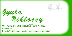 gyula miklossy business card